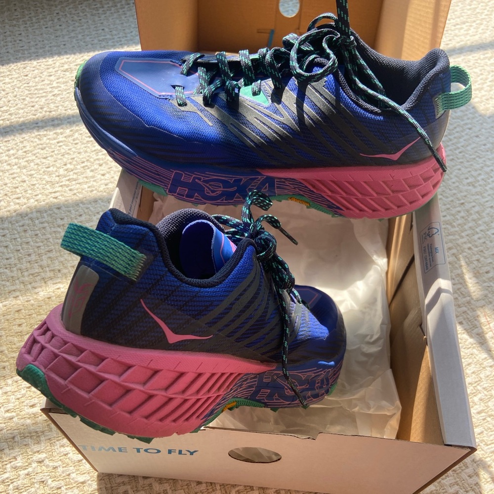Hoka Blue and Pink Sneakers VIBRAM